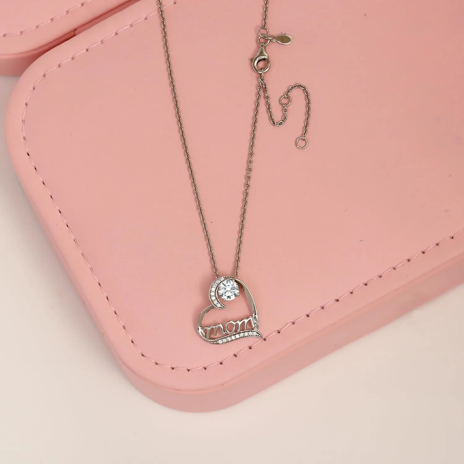 LeCalla 925 Sterling Silver Birthstone Necklace for Women | Love Heart Pendant Necklace Jewelry | CZ Heart Necklace Gifts for Mom Daughter Christmas Birthday