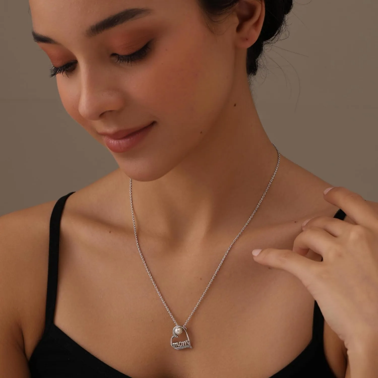 LeCalla 925 Sterling Silver Birthstone Necklace for Women | Love Heart Pendant Necklace Jewelry | CZ Heart Necklace Gifts for Mom Daughter Christmas Birthday