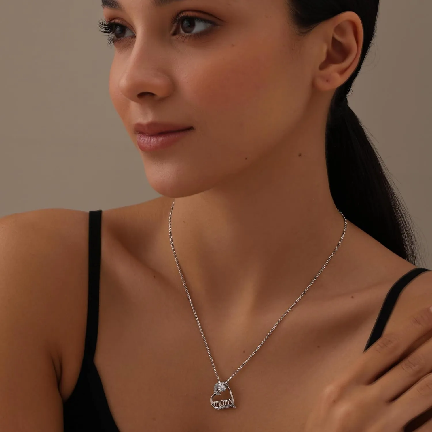 LeCalla 925 Sterling Silver Birthstone Necklace for Women | Love Heart Pendant Necklace Jewelry | CZ Heart Necklace Gifts for Mom Daughter Christmas Birthday