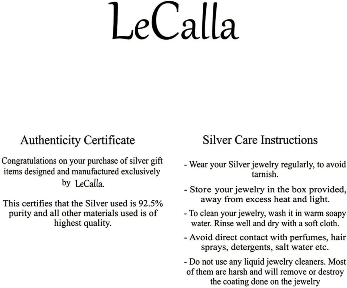 LeCalla 925 Sterling Silver Heart Pendant Necklace | Birthstone Necklace for Women | I Love You to The Moon and Back Love Heart Pendant Necklace for Women