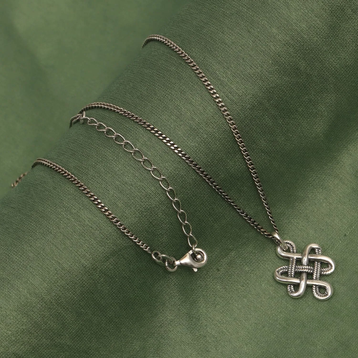 LeCalla 925 Sterling Silver Knot Pendant Necklace for Women | CZ Infinity Celtic Knot Heart Shaped Necklace | Graduation Birthday Gifts for Anniversary