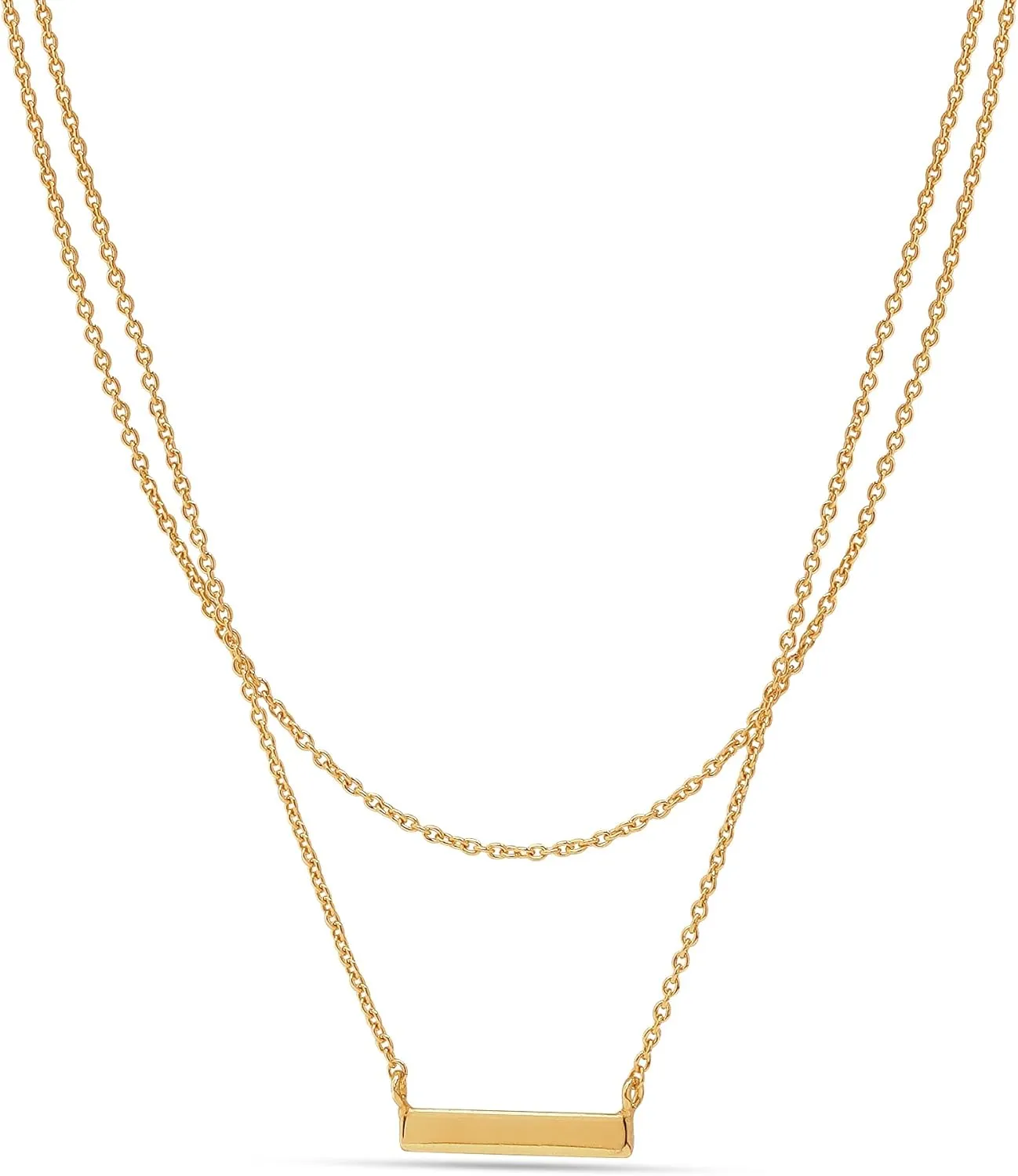 LeCalla Italian Sterling Silver Layered Necklace Handmade Multi Row Layering Necklaces for Women