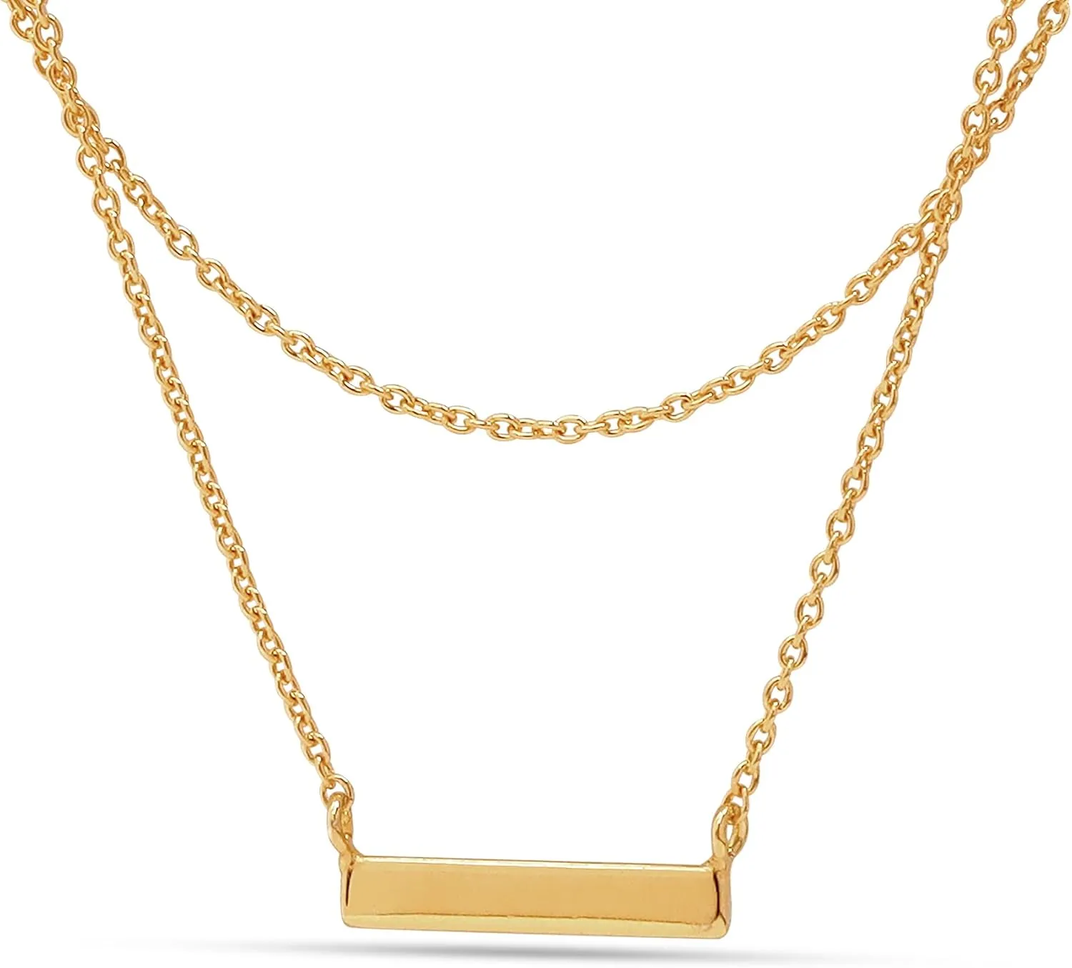 LeCalla Italian Sterling Silver Layered Necklace Handmade Multi Row Layering Necklaces for Women