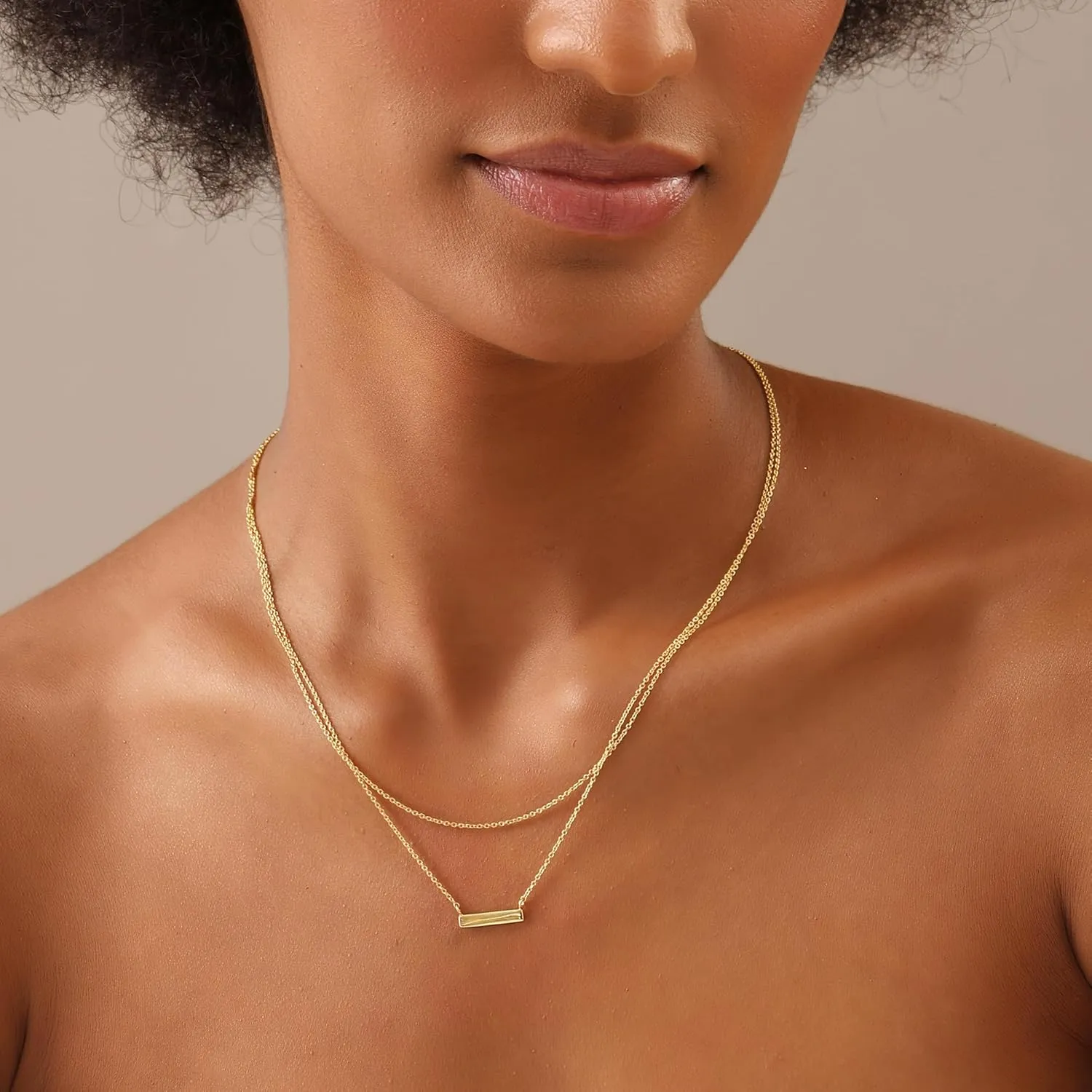 LeCalla Italian Sterling Silver Layered Necklace Handmade Multi Row Layering Necklaces for Women