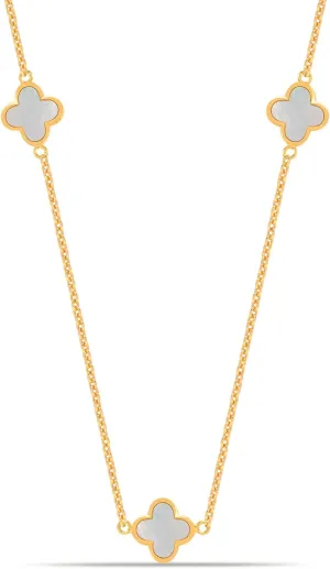 LeCalla Pendant Necklaces for Women | 925 Sterling Silver 14K Gold-Plated Antique Mother of Pearl, Heart & Clover Necklaces | Jewelry Gifts for Mothers Day & Special Occasions