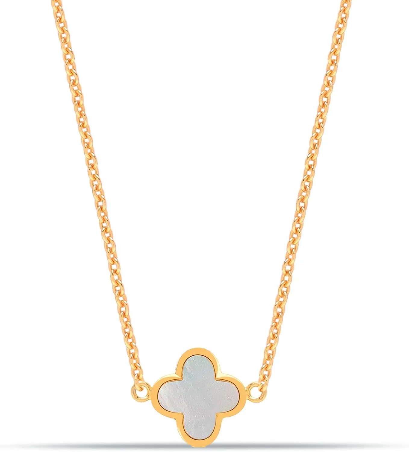 LeCalla Pendant Necklaces for Women | 925 Sterling Silver 14K Gold-Plated Antique Mother of Pearl, Heart & Clover Necklaces | Jewelry Gifts for Mothers Day & Special Occasions