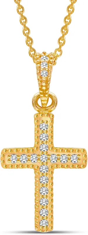 LeCalla Solid 925 Sterling Silver Cross Pendant Necklace | Adjustable Chain Necklace | Religious Necklace Pendant for Women