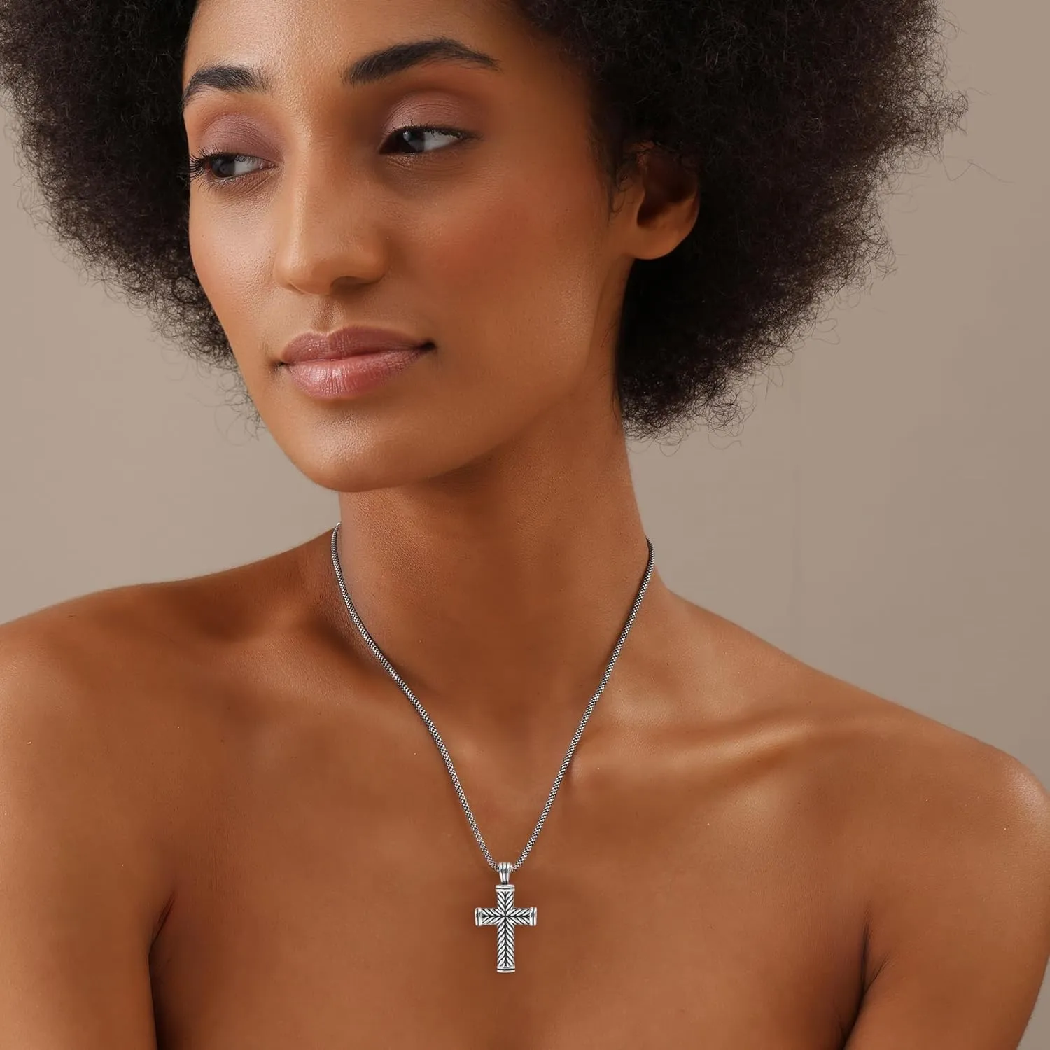 LeCalla Solid 925 Sterling Silver Cross Pendant Necklace | Adjustable Chain Necklace | Religious Necklace Pendant for Women