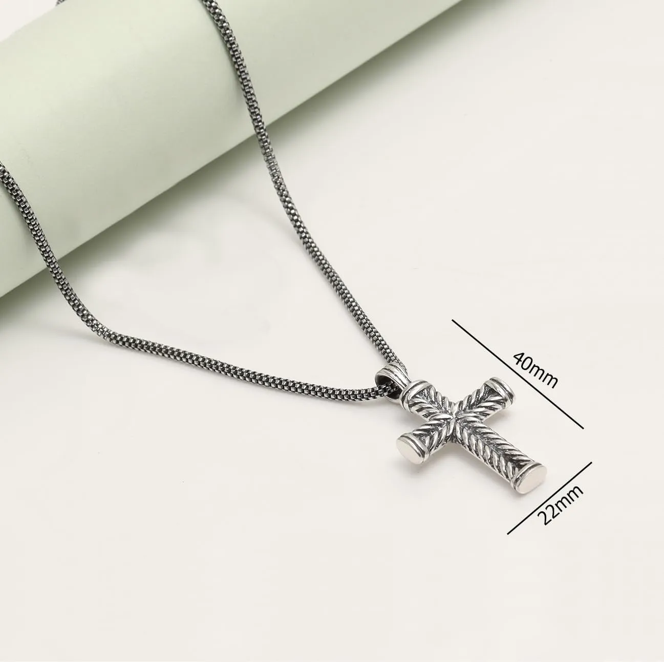 LeCalla Solid 925 Sterling Silver Cross Pendant Necklace | Adjustable Chain Necklace | Religious Necklace Pendant for Women