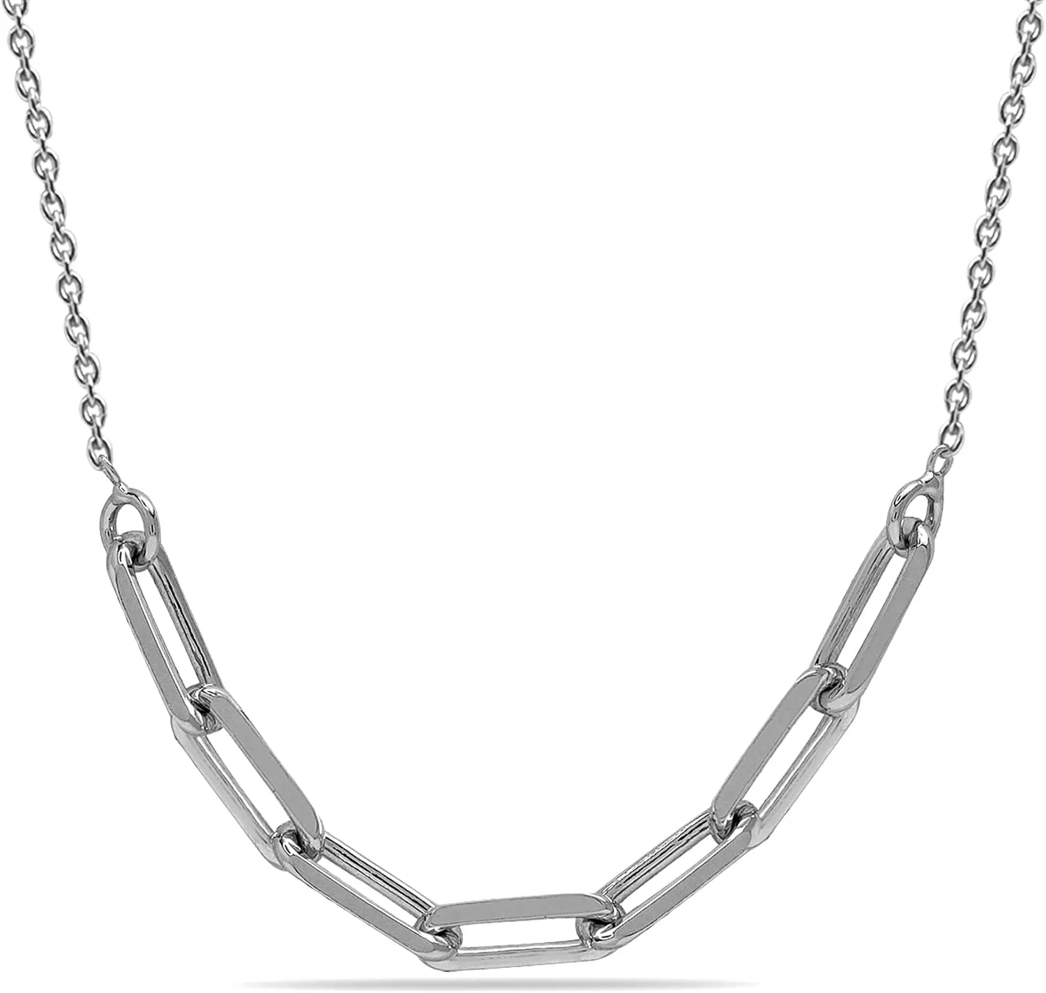 LeCalla Sterling Silver Italian Chain Necklace Hypoallergenic Adjustable Handmade Chain Necklaces for Women with Lobster Claw Clasp 18 Inches