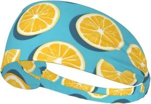 Lemon Wedges Outdoor Sports Sweat-Absorbing Headband, Fitness Sports Yoga Cycling Headband, Sports Elastic Headband,