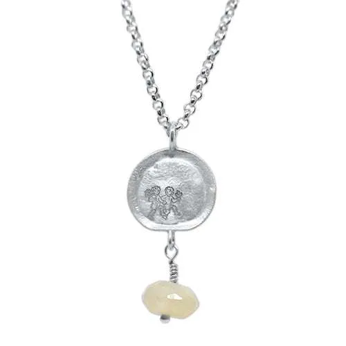 Lesunja  Zodiac Gemini Silver Necklace
