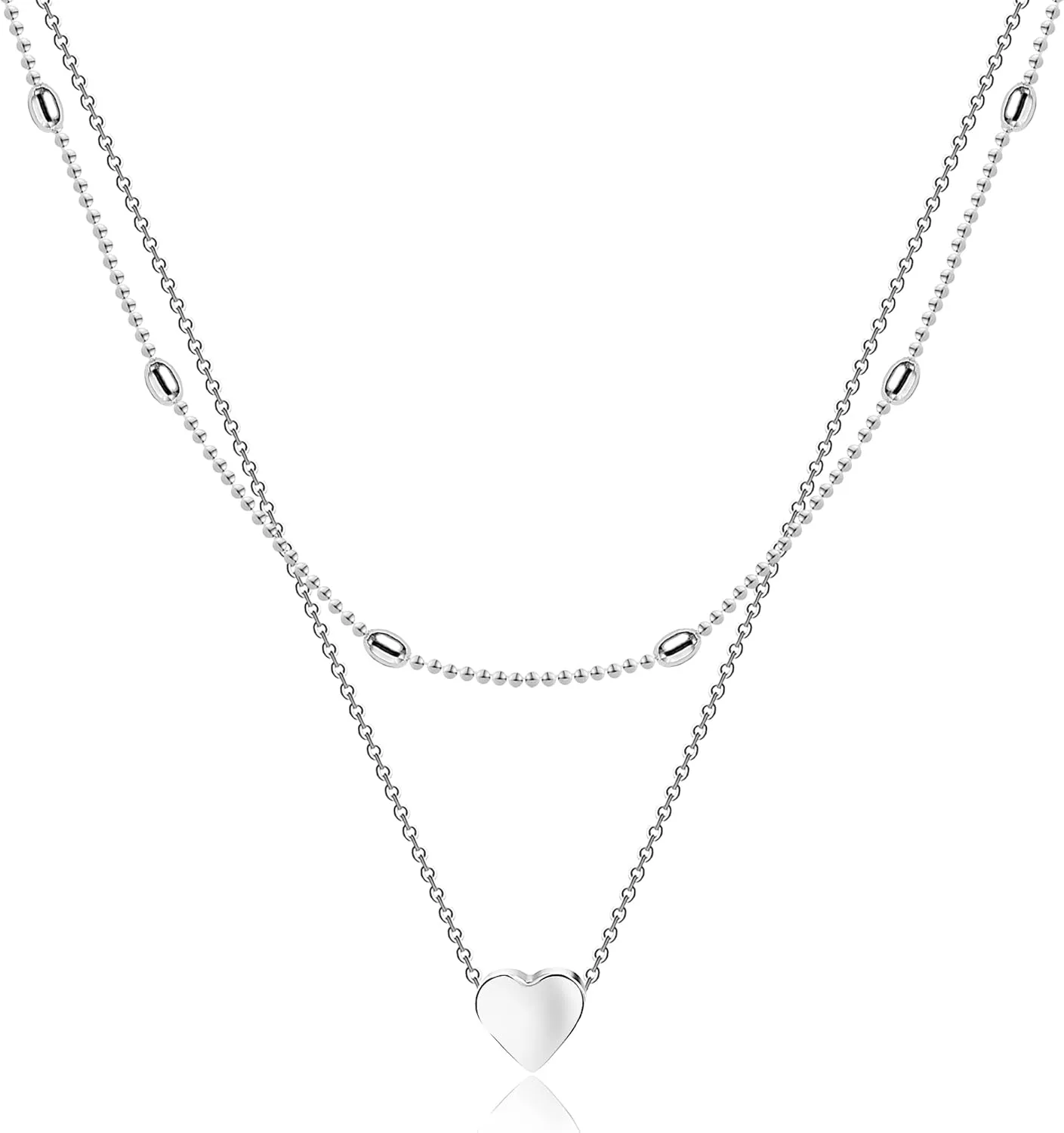 LEXODY Dainty Heart Necklace Tiny Heart Pendant Choker Necklaces Small 14k Gold Plated Cute Open Heart Chain Necklace for Women Minimalist Jewelry Necklace for Women