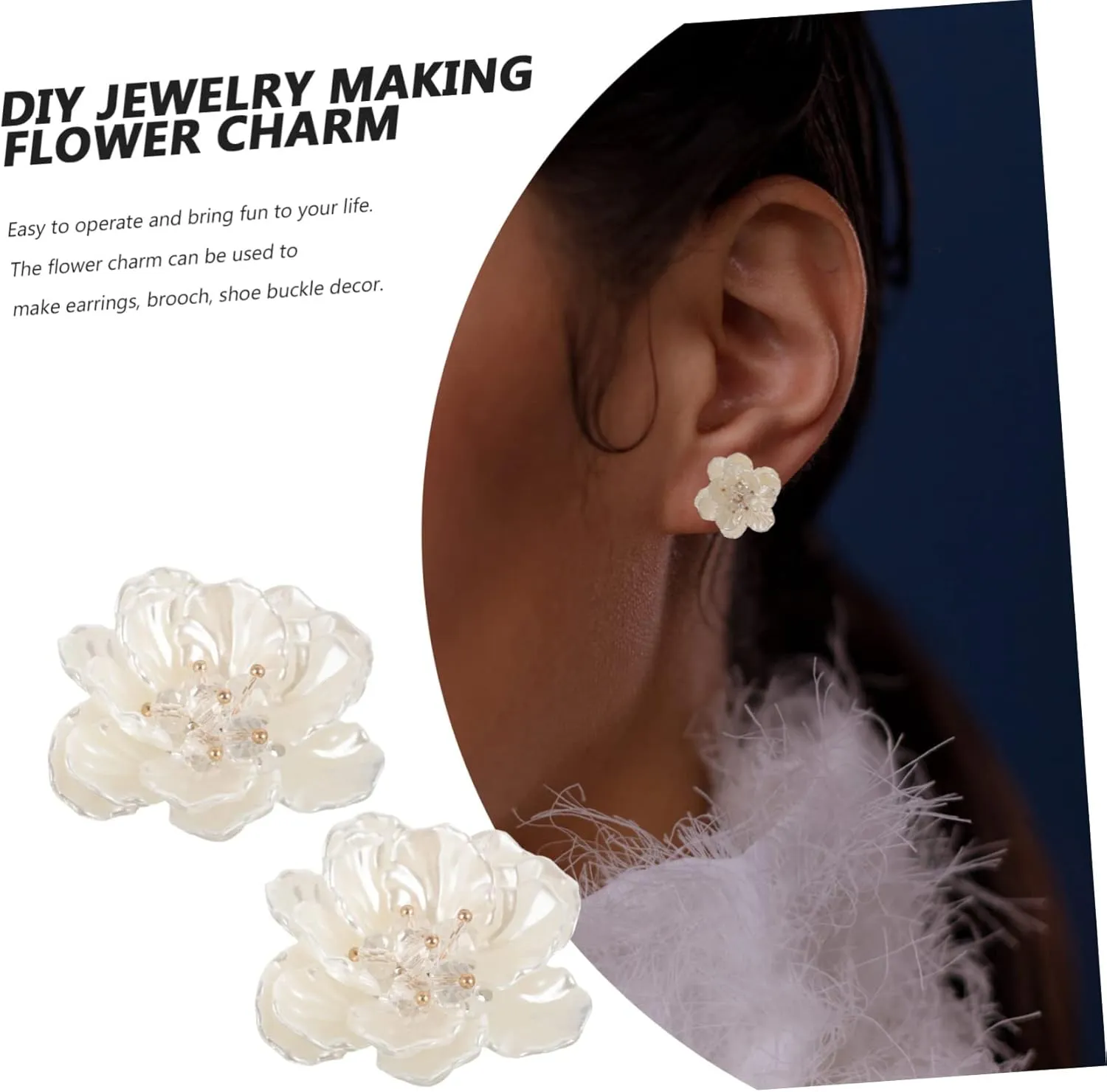 LIFKOME 2 Pcs Flower Accessories Shoe Charm Bracelet Flower Charms Jewelry Making Charm Finding Bag Making