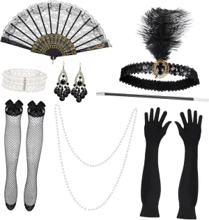 LIFKOME Pearl Necklace Set for Women 1920s Flapper Costumes Necklace Sets for Women