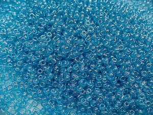 Light Aqua Blue Transparent Round Rocaille Glass Seed Beads (Wholesale)