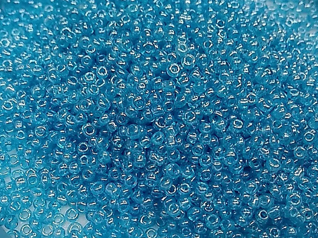 Light Aqua Blue Transparent Round Rocaille Glass Seed Beads (Wholesale)