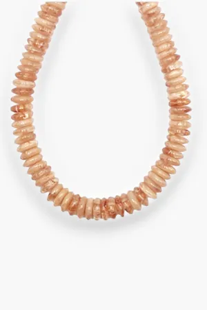 Light Brown Disk Bead Necklace