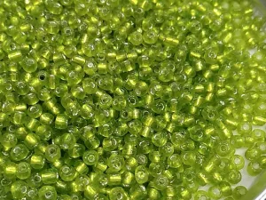 Light Green Silverline Round Rocaille Glass Seed Beads (Wholesale)
