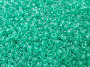 Light Green Transparent Round Rocaille Glass Seed Beads (Wholesale)