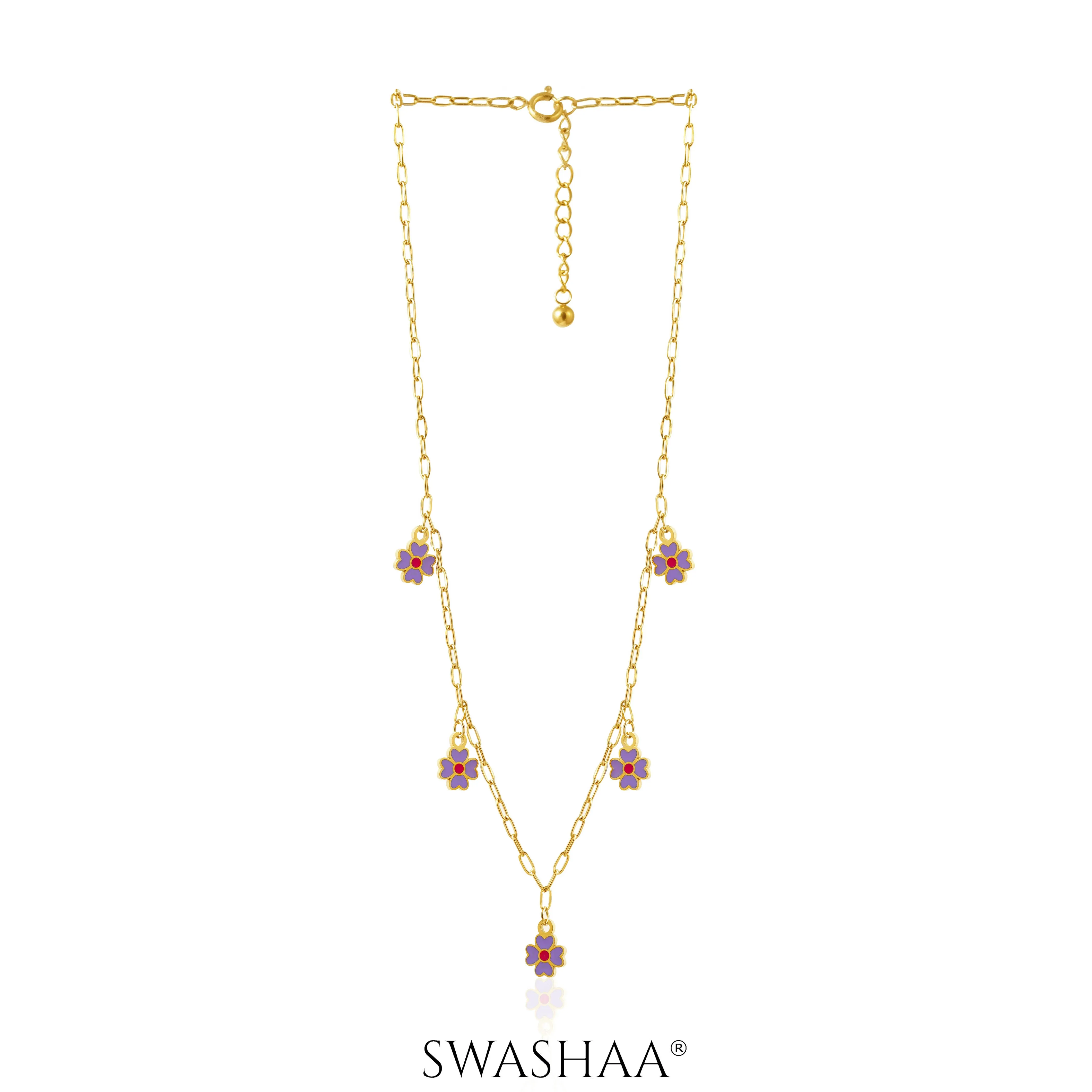Lilac Charms 18K Gold Plated Kid's Necklace