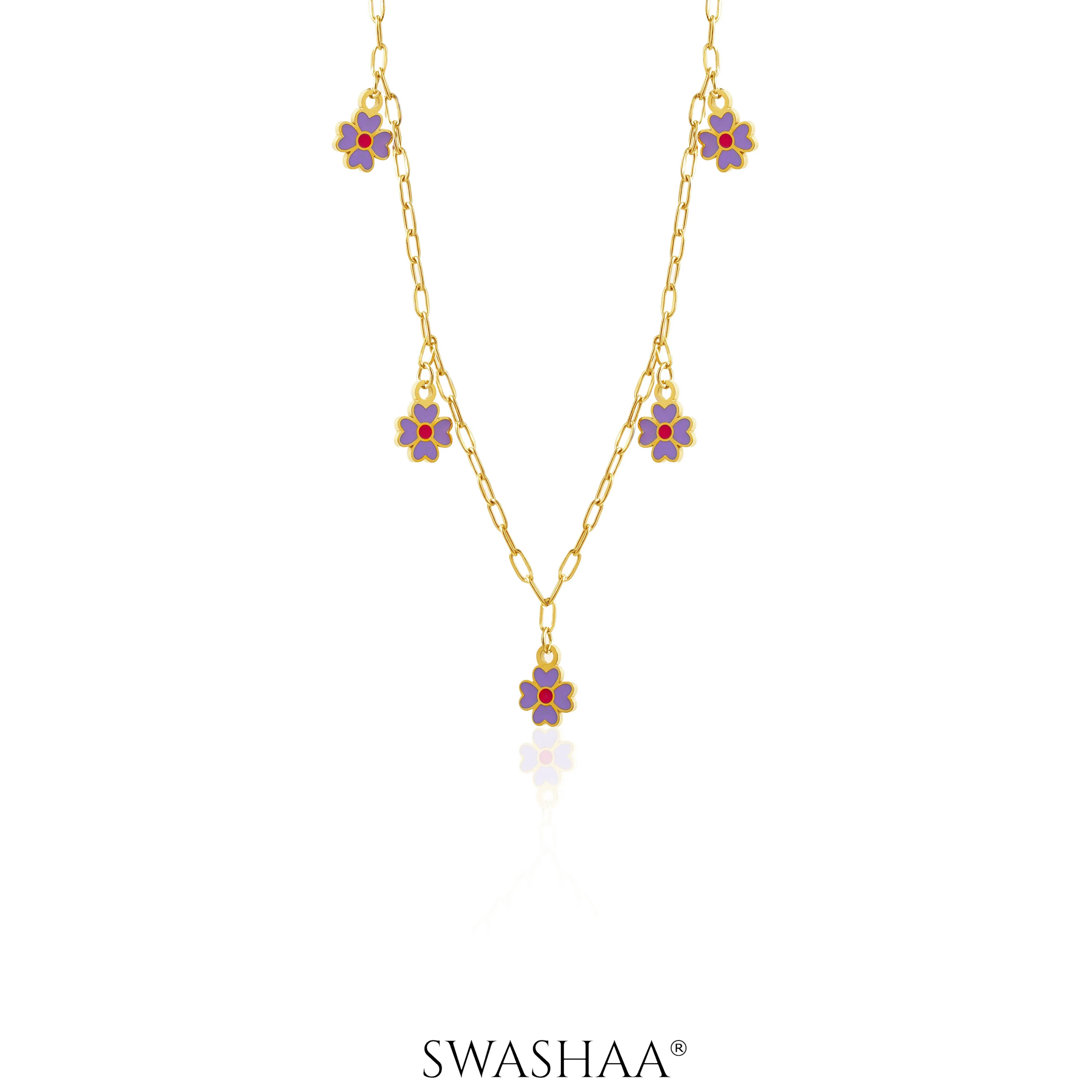 Lilac Charms 18K Gold Plated Kid's Necklace