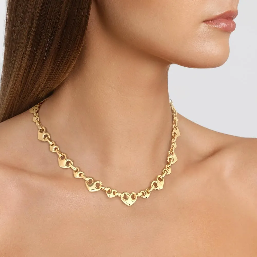 LILIE&WHITE Gold Necklaces For Women Chunky Necklaces Trendy Gold Link Chain Necklace Fashion Choker Necklace Women Jewelry Gift