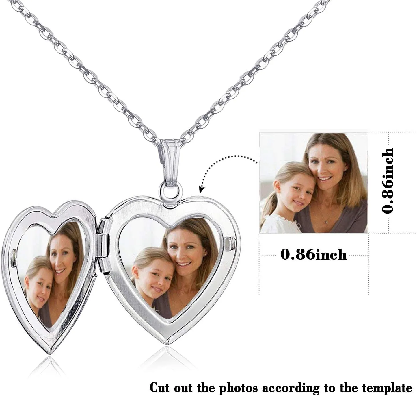 Locket Necklace Holds Pictures Alphabet Initial Letter Love Heart Lockets 18K Gold Plated Photo Memory Locket Necklaces Birthday Gifts