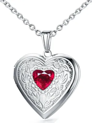 Locket Necklace That Holds Pictures Birthstone Lockets for Women Photo Locket