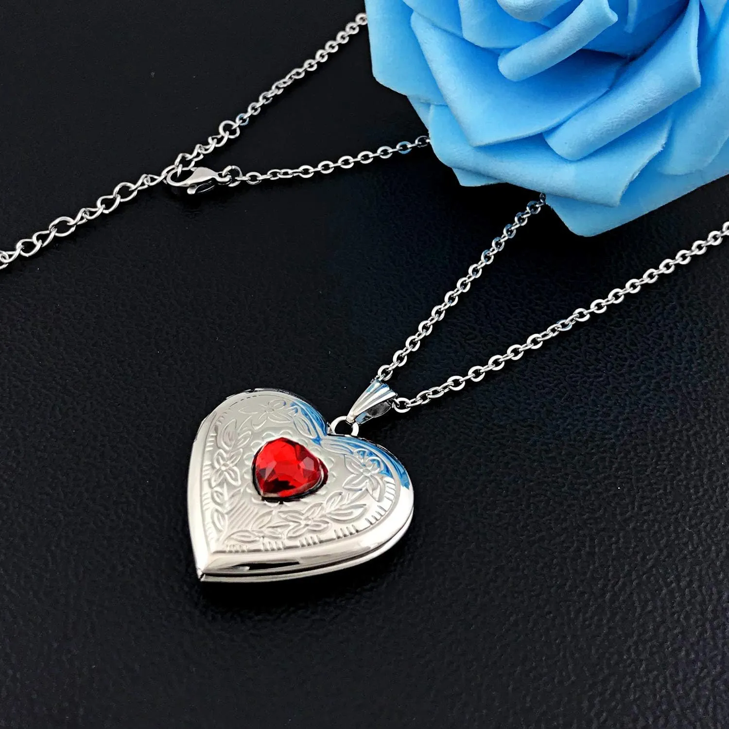 Locket Necklace That Holds Pictures Birthstone Lockets for Women Photo Locket