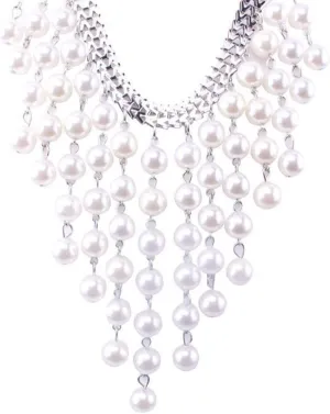 Long Tassel Chunky Boho Coin Statement Necklace For Women Silver