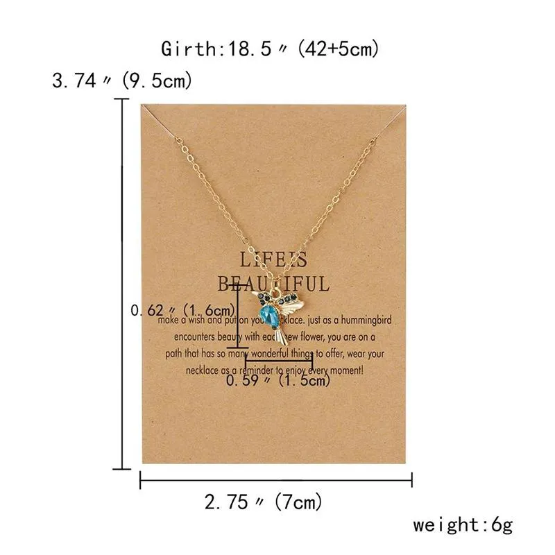 Lovely Rhinestone Hummingbird Pendant Necklaces