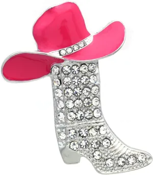 Lucky Charm Texas Western Cowboy Cowgirl Boots Brooch Hat Pin Charm Enamel Jewelry