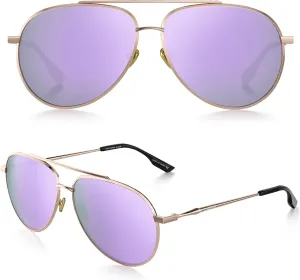 LUENX Aviator Sunglasses for Women Men Polarized Lens Trendy Sun Glasses - UV 400 Protection 60MM with Accessories Driving