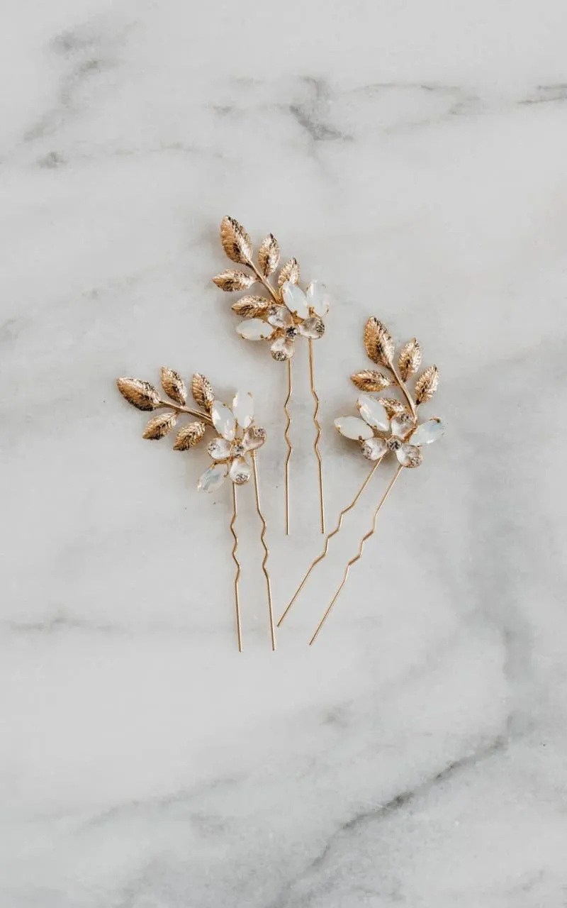 Luna   Stone - Esme Hair Pins { Set of Three }