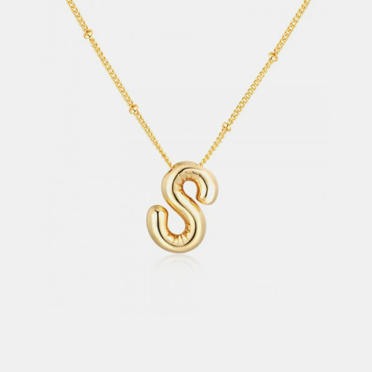 Luxurious Monogram: Gold Plated Bubble Initial Necklace