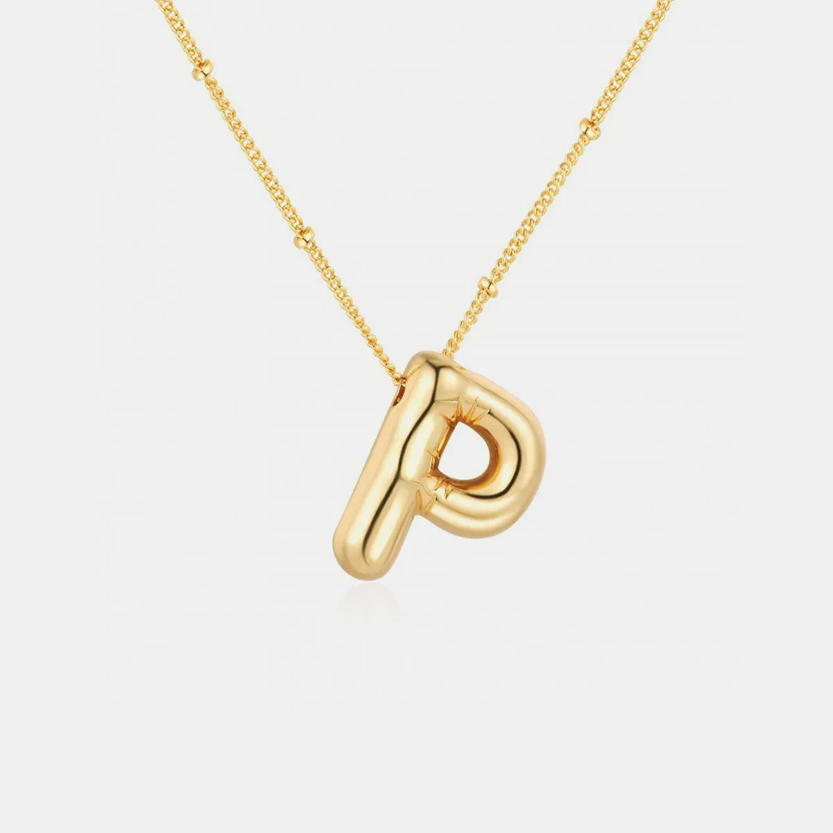 Luxurious Monogram: Gold Plated Bubble Initial Necklace