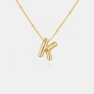 Luxurious Monogram: Gold Plated Bubble Initial Necklace