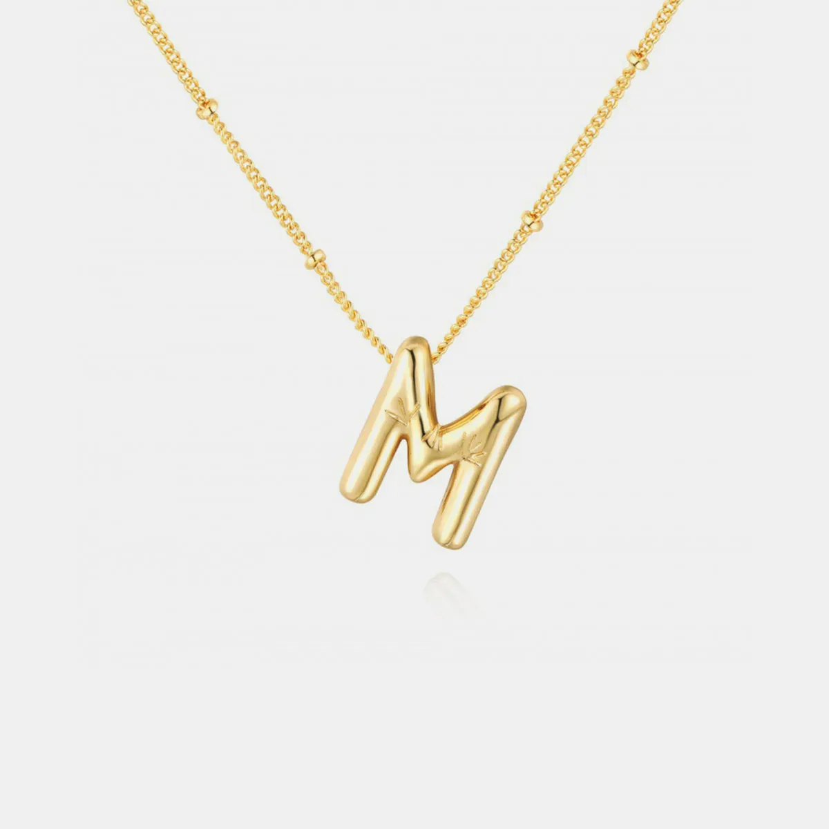Luxurious Monogram: Gold Plated Bubble Initial Necklace