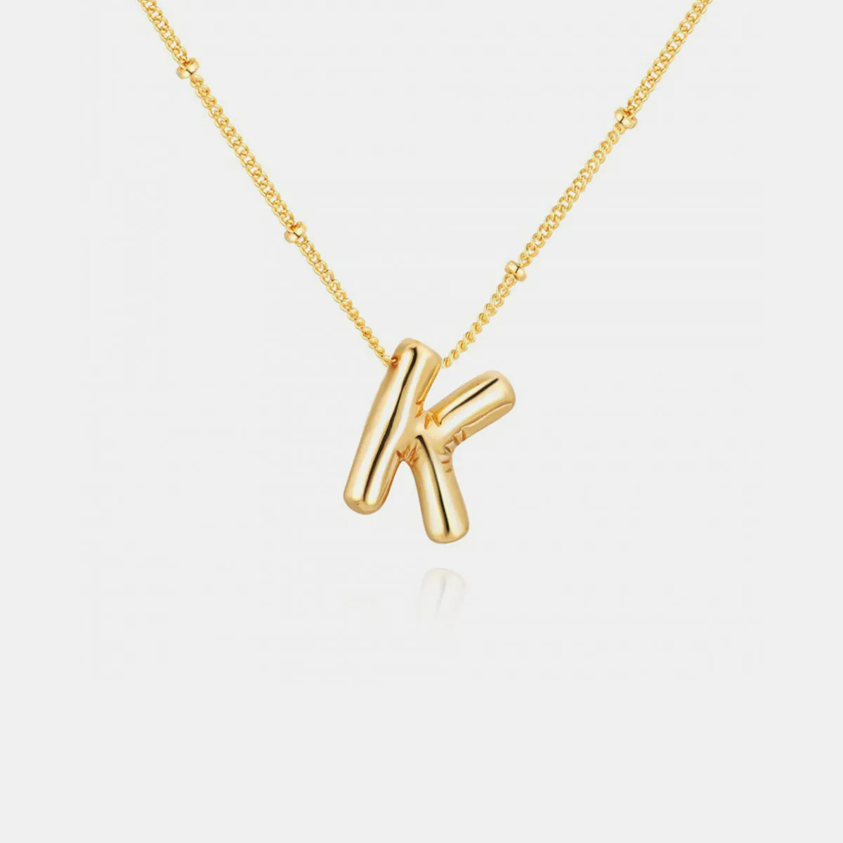 Luxurious Monogram: Gold Plated Bubble Initial Necklace