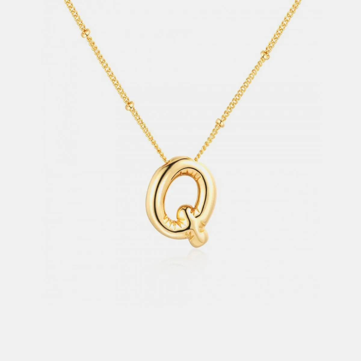 Luxurious Monogram: Gold Plated Bubble Initial Necklace