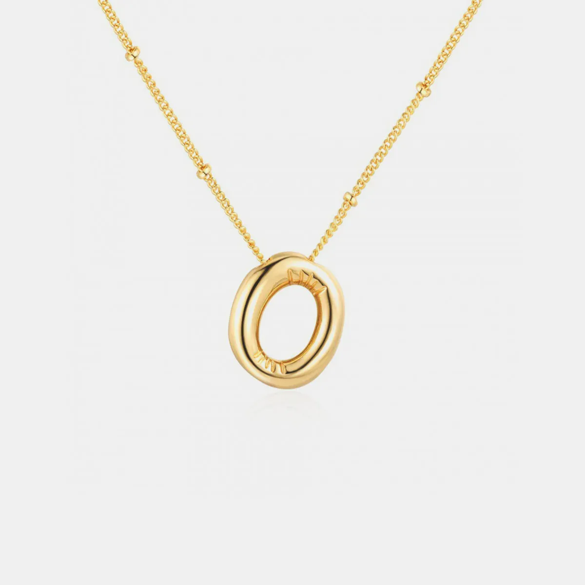 Luxurious Monogram: Gold Plated Bubble Initial Necklace