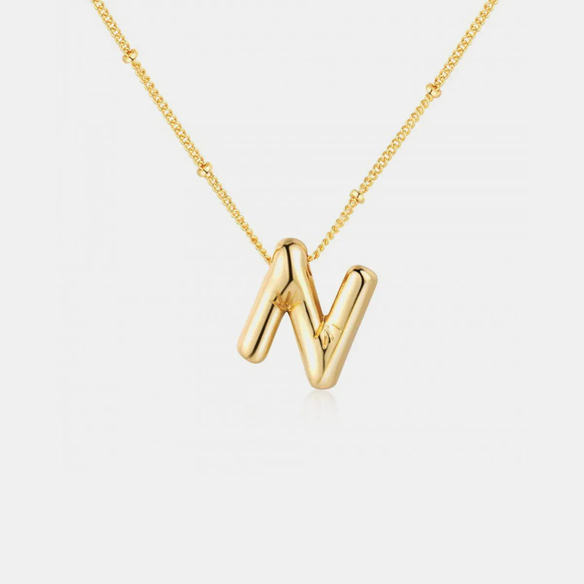 Luxurious Monogram: Gold Plated Bubble Initial Necklace