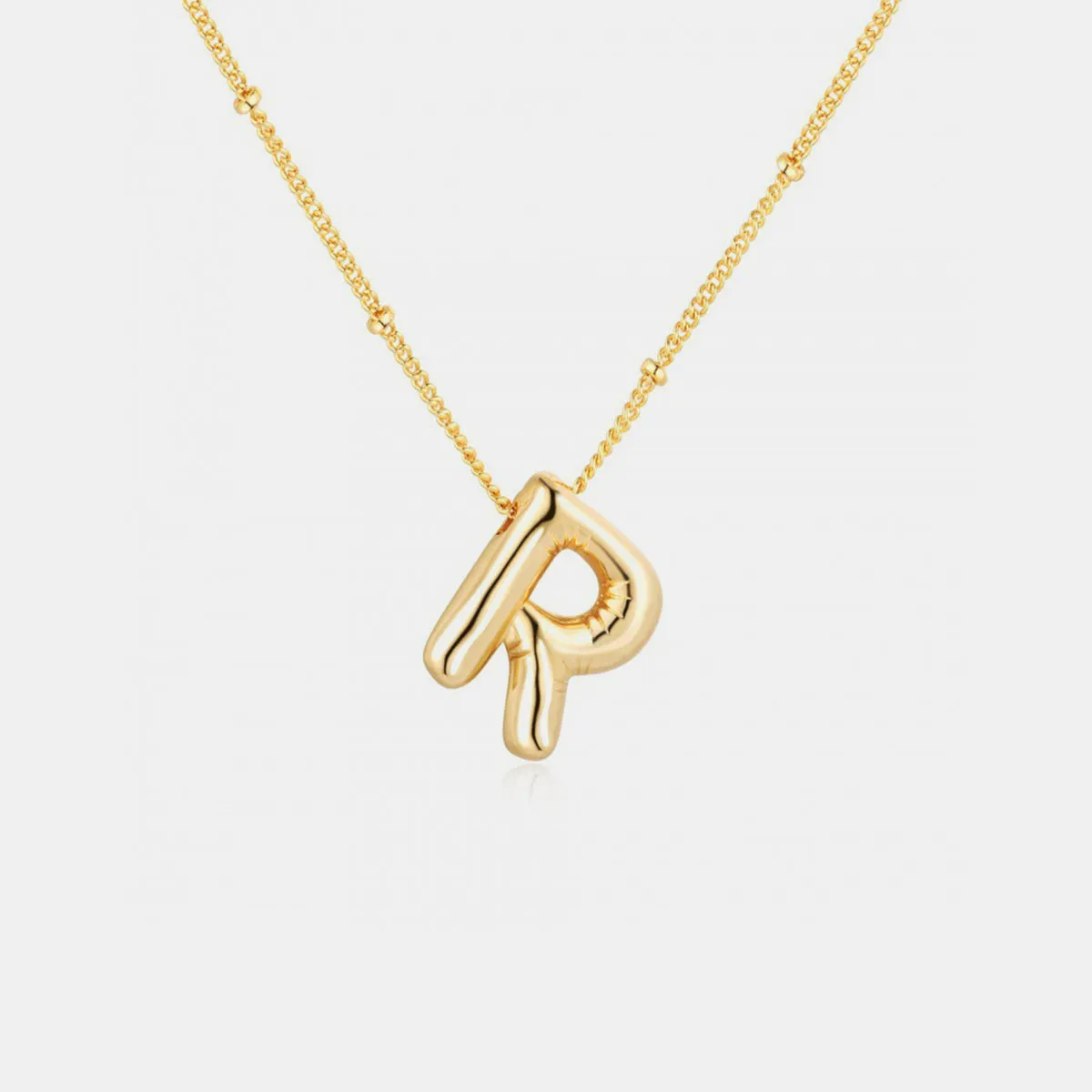 Luxurious Monogram: Gold Plated Bubble Initial Necklace