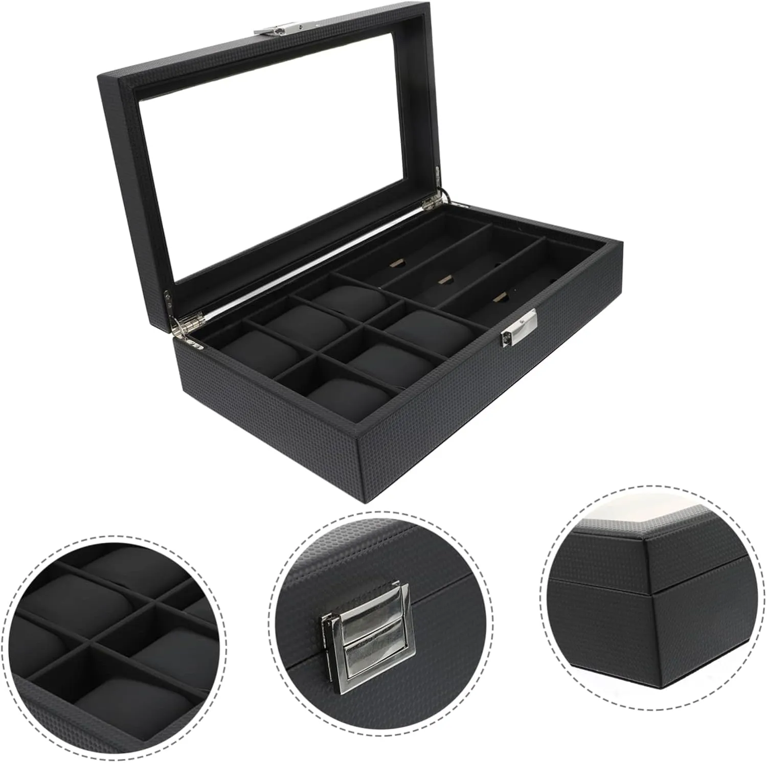 Luxury Wooden Watch Collection Box Wooden Watch Display Case Sunglass Holder for Men