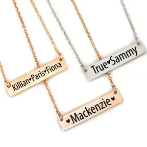 MACKENZIE-BAR MacKenzie Bar Necklace Personalized Bar Necklace Personalized Kids Name Necklace Kids Names Necklace Mom Necklace Kid's Names Heart Necklace MACKENZIE-BAR