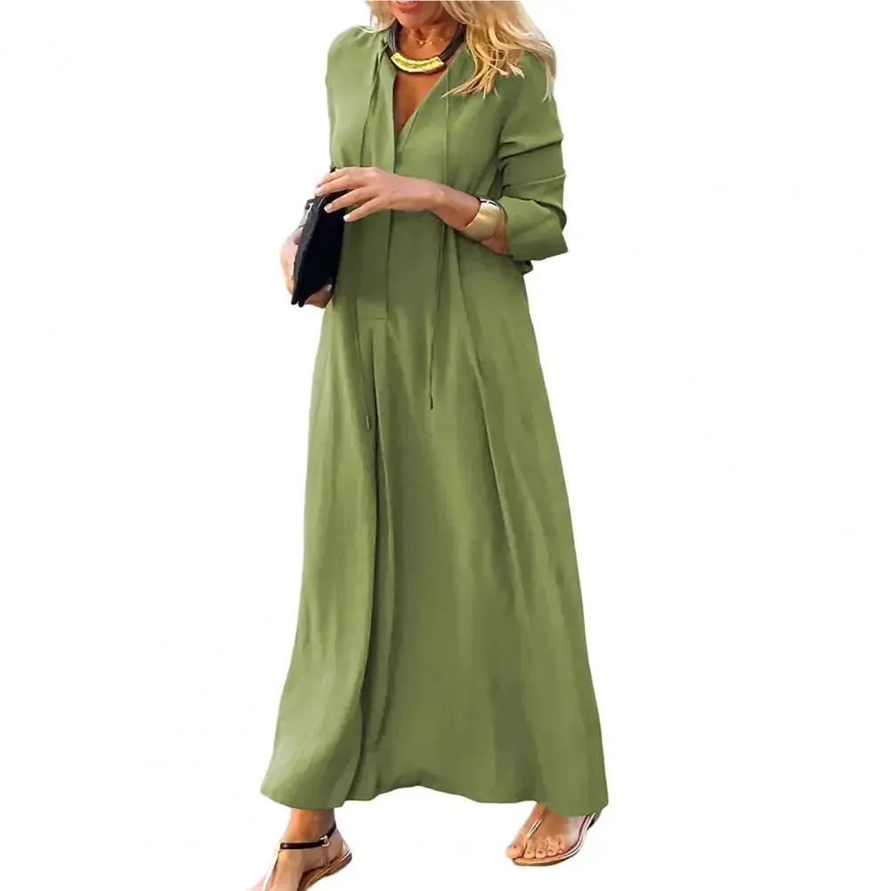 Matilda - Graceful Lace-Up Maxi Dress for Women