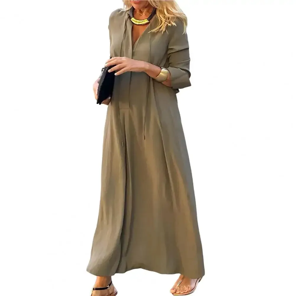 Matilda - Graceful Lace-Up Maxi Dress for Women