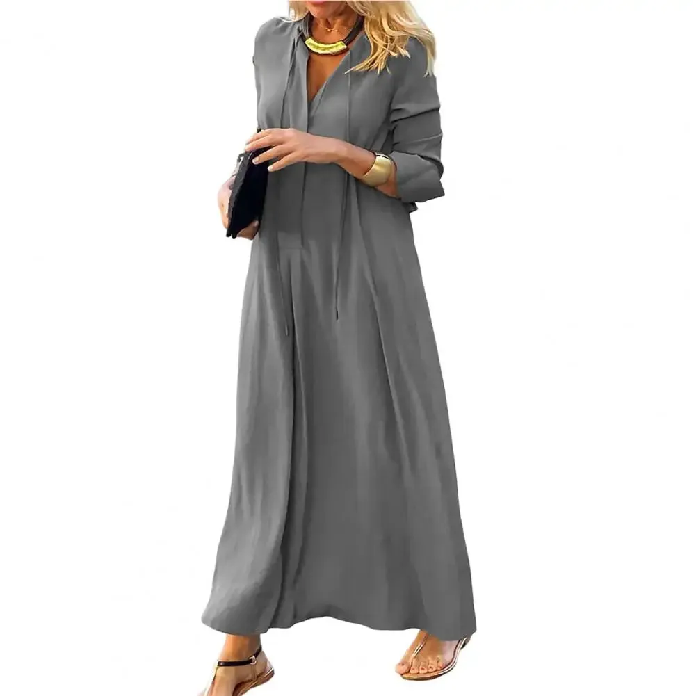 Matilda - Graceful Lace-Up Maxi Dress for Women