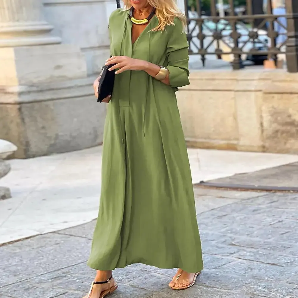 Matilda - Graceful Lace-Up Maxi Dress for Women